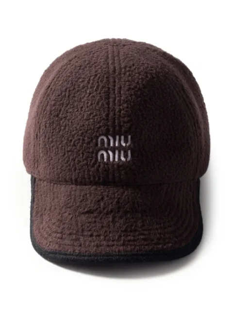 Miu Miu fleece baseball cap Brown 5HC3692IDZ