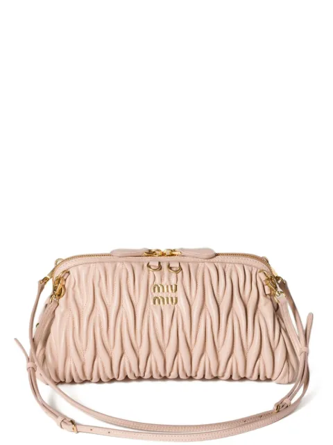 Miu Miu matelassé leather clutch bag Pink 5BF130VOLOAN88