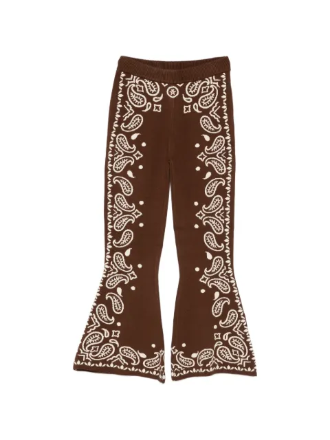 FARM Rio Bohemian Paisley knitted flared trousers Brown 344478