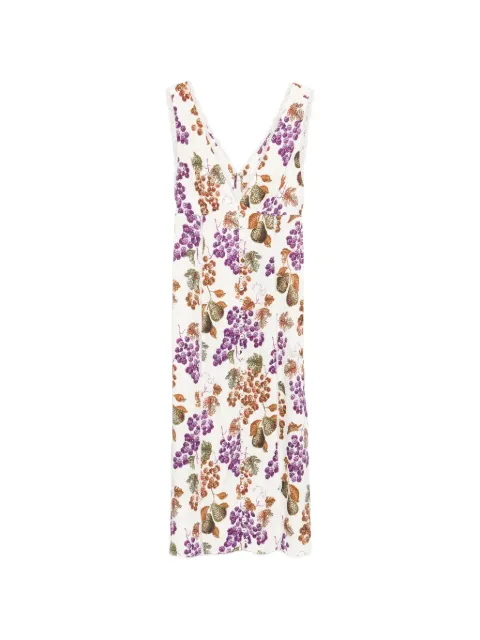 FARM Rio Grape Garden sleeveless midi dress White 344591