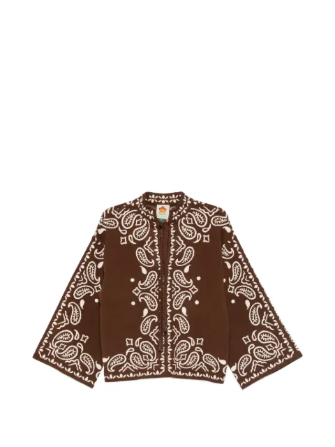 FARM Rio Bohemian Paisley long-sleeve sweater Brown 344184