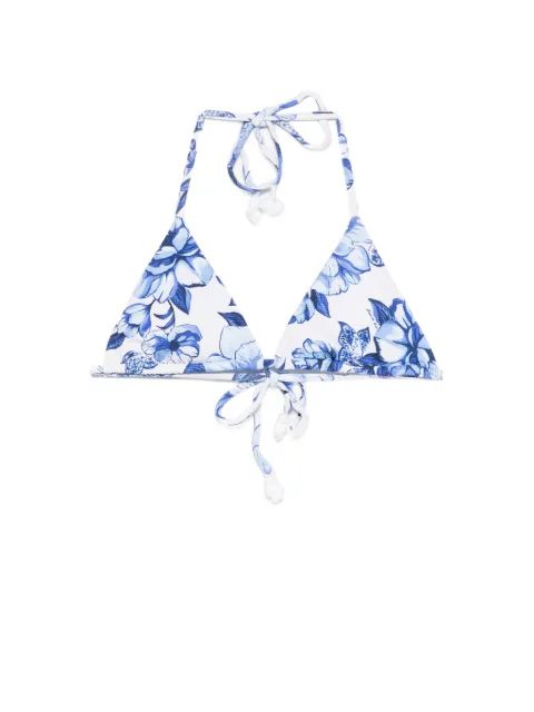 FARM Rio floral triangle bikini top White 344721