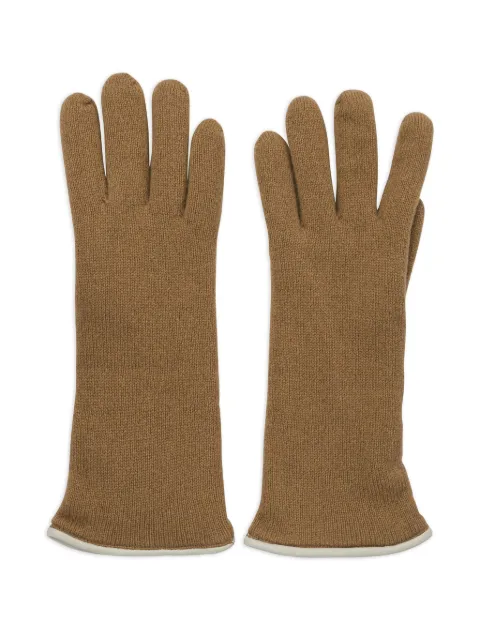 Restelli knitted gloves Brown 305CAMMELLO