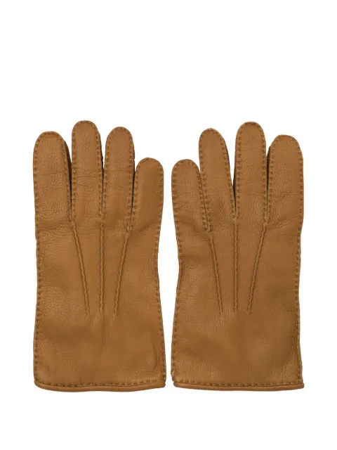 Restelli stitched leather gloves Brown 49FCUOIO