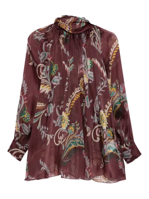ETRO paisley-print silk blouse Red WRJA015099SA1M0