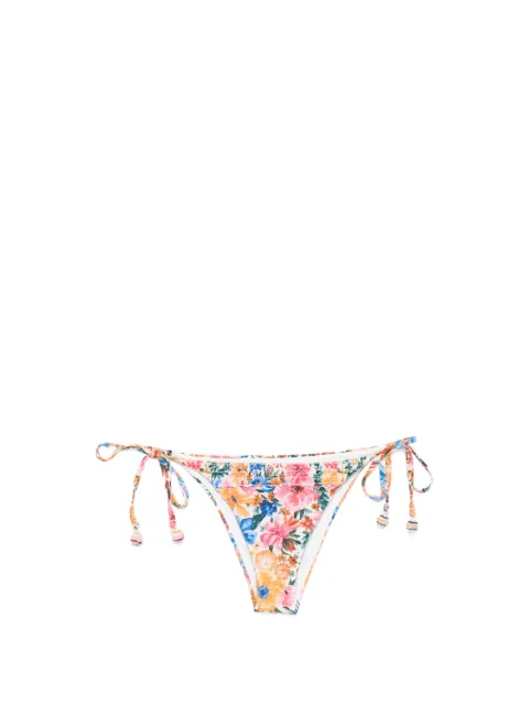 FARM Rio floral-print tie-side bikini bottom Neutrals 345139