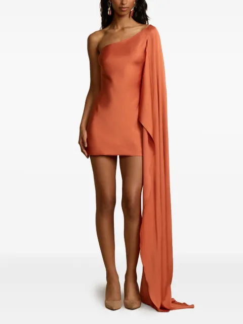 ARCINA ORI Cyra asymmetric one-shoulder mini dress Orange CYRDREORA