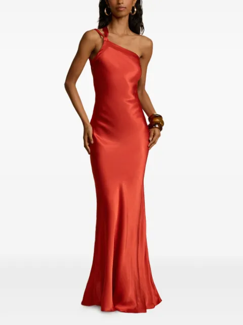 ARCINA ORI Monique asymmetric tie gown dress Red AO24DR008