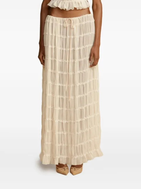 ARCINA ORI Juliette ruched maxi skirt Neutrals AO24SK001