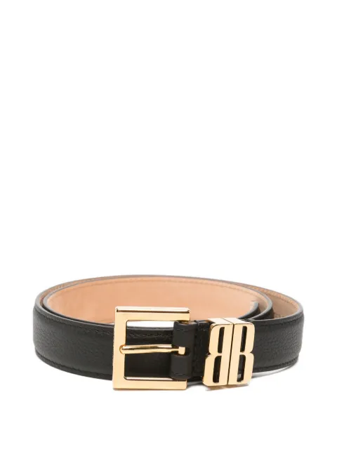 Balenciaga BB Edit grained leather belt Black 8468752AB4J