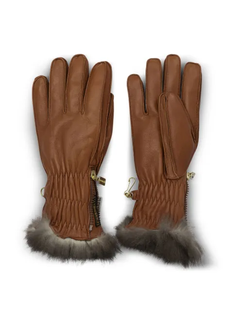 Restelli leather gloves Brown 269NOMARRONE