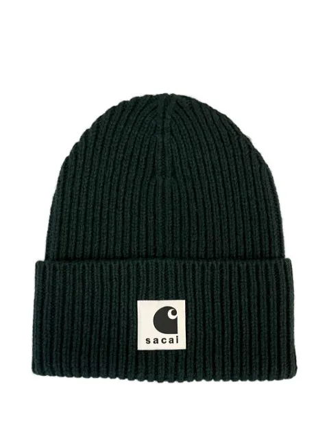 sacai x Carhartt WIP ribbed beanie hat Green 2500997S