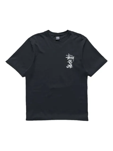 Stüssy dragon-embellished T-Shirt Black STUS50