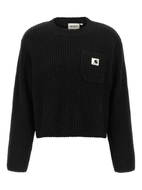 Carhartt WIP thick-ribbed logo-patch sweater Black I03538289XX