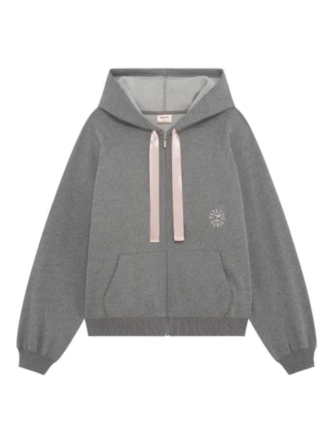 Repetto satin-trimmed zip-up hoodie Grey S0700