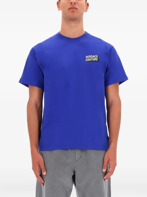Versace Jeans Couture logo-patch T-shirt Blue 79GAHP10CJ01P289