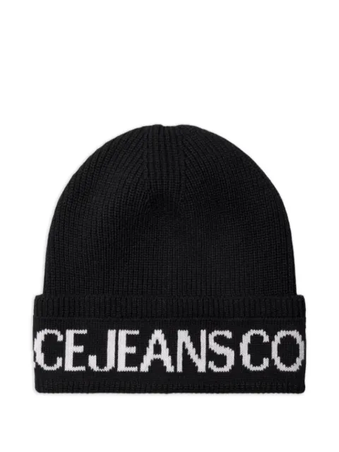 Versace Jeans Couture intarsia-knit logo beanie Black 79YAZK40ZG020L01