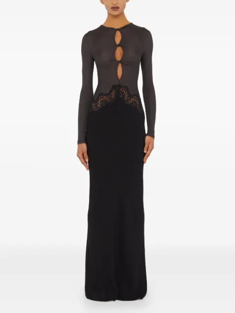 Christopher Esber lace-trim cut-out maxi dress Black 25013560