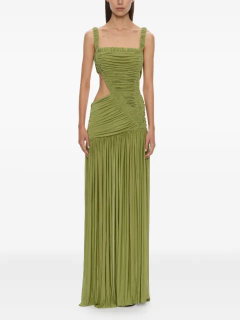 Christopher Esber Orion Separation cut-out ruched gown Green 25043983GREENOLIVE