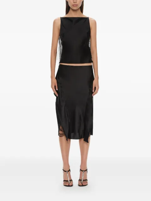 Christopher Esber Lattice lace silk midi skirt Black 25034802BLACK