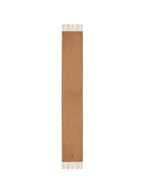 Polo Ralph Lauren fringed logo scarf Brown 710981755006BROWNSUGARMELANGE