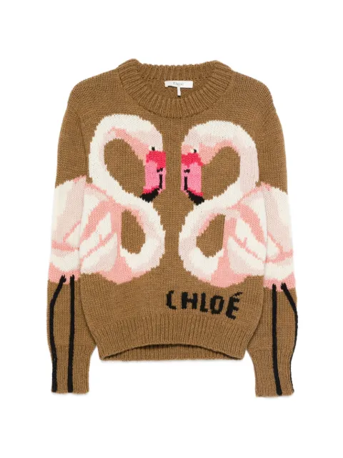 Chloé intarsia-knit sweater Brown CH26SMP3261520