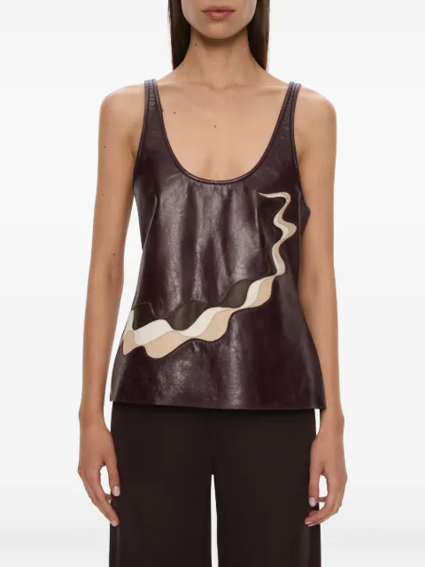Christopher Esber fragment leather tank top Red 25041997MAROONMULTI