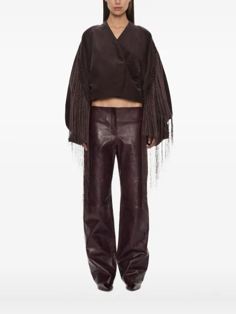 Christopher Esber corduroy cocoon fringed jacket Brown 25046016MALBEC