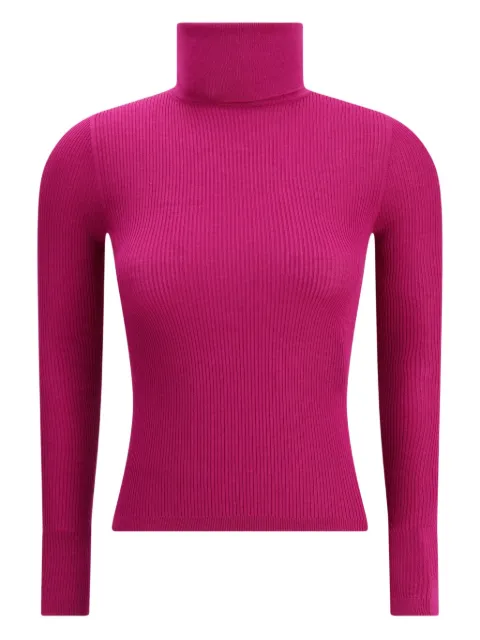 Saint Laurent roll-neck ribbed sweater Pink 637869YAPK2
