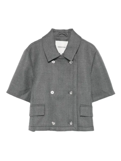 HERSKIND Earl double-breasted cropped jacket Grey 5753229