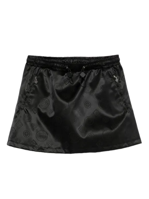 Casablanca drawstring patterned mini skirt Black WAW25SK180
