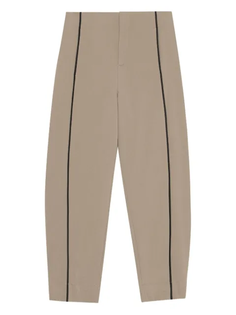 GANNI piped-detail trousers Neutrals F7322