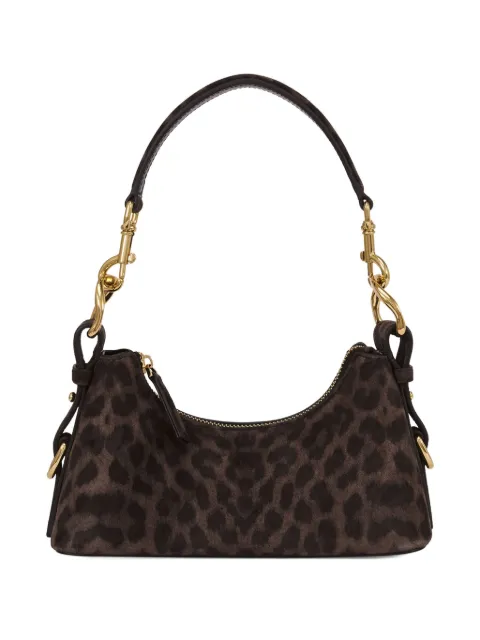 POTAMY leopard shoulder bag Brown PP38294CN01LEOPARD25W