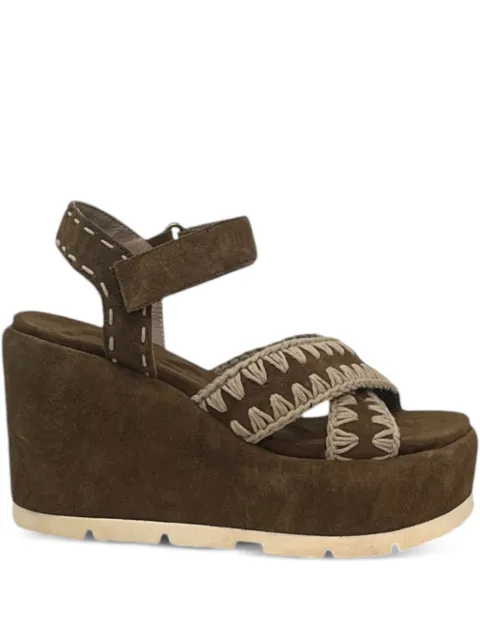 Mou criss cross wedge sandals Brown MUSW711000A