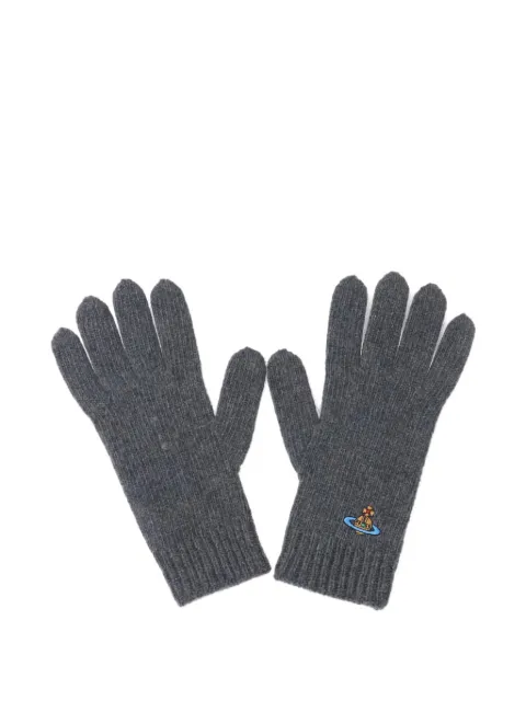Vivienne Westwood Orb-appliqué gloves Grey 8202002QK0069P401