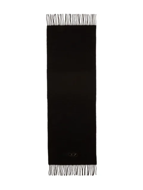 Diesel S-Imon-D-Long fringed scarf Black A216790AKBL