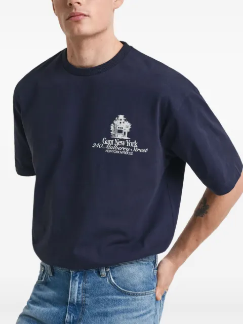 GANT 240 Mulberry Street graphic-print T-shirt Blue 2044040433