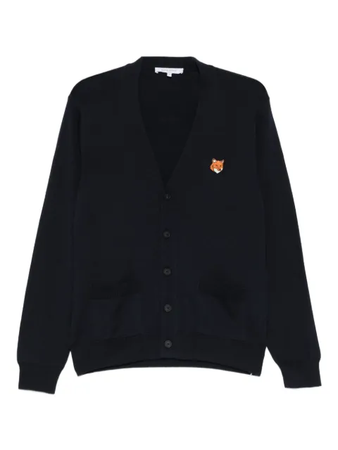 Maison Kitsuné merino cardigan Blue PM00501KT1181
