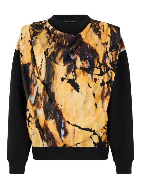 Roberto Cavalli marble-print sweatshirt Yellow TWT680CF020