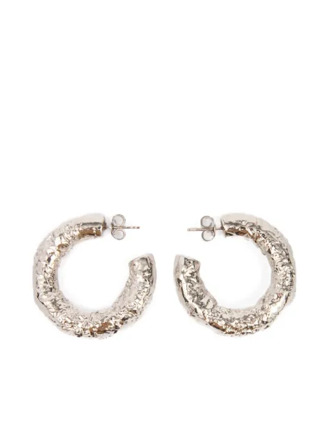 MM6 Maison Margiela tinfoil-textured hoop earrings Silver SM6VG0104P6622
