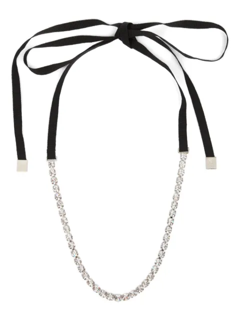 MM6 Maison Margiela rhinestone-bow necklace Silver SM6UU0095P8857
