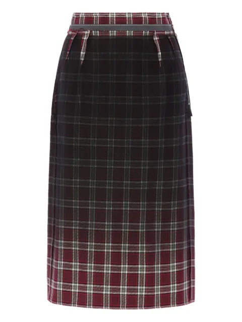 Maison Margiela faded check wool skirt Red S51ME0053M35710