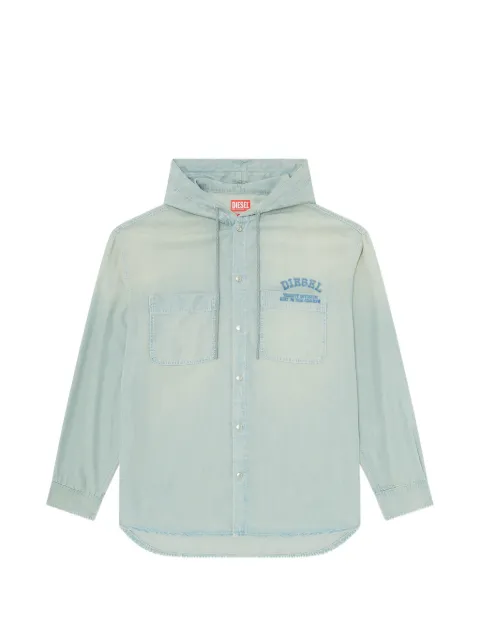 Diesel overshirt in fluid dirt-effect denim Blue A218290ADCF