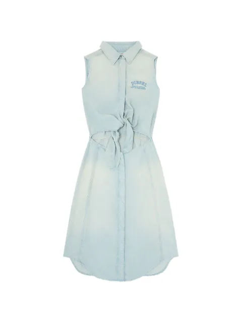 Diesel midi dress in fluid dirt-effect denim Blue A217960ADCF