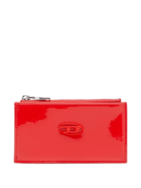 Diesel logo-plaque zip-fastening card holder Red X10003P6255
