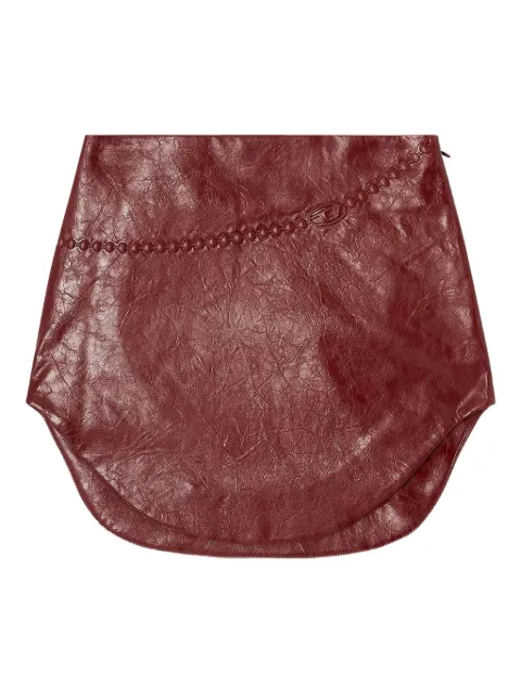 Diesel coated miniskirt with embossed motif Red A201100QMBU