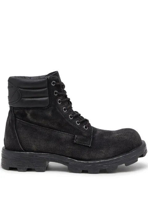 Diesel D-Hammer faded lace-up boots Black Y03749P5237