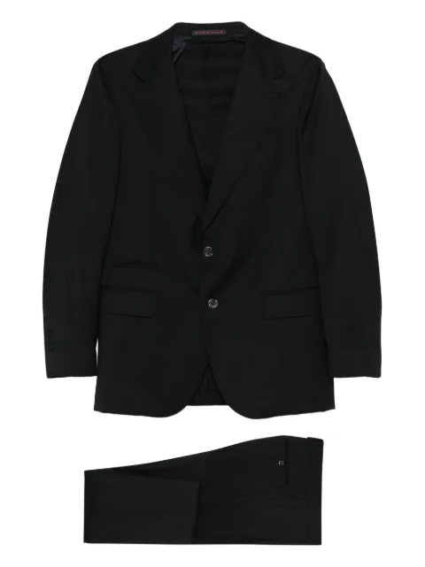 Bagnoli Sartoria Napoli peak-lapel single-breasted suit Black ORVIETOTREDU224