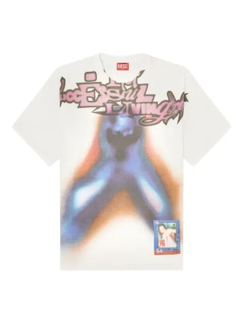 Diesel relaxed cotton T-shirt with digital print White A209450PLAT