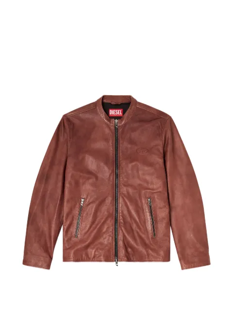 Diesel L-Tad-Bkbx leather jacket Brown A211050BKBX